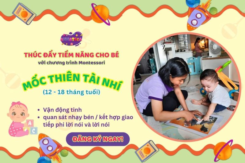 Combo học Montessori cho bé 12-18 tháng - Mốc Thiên Tài Nhí